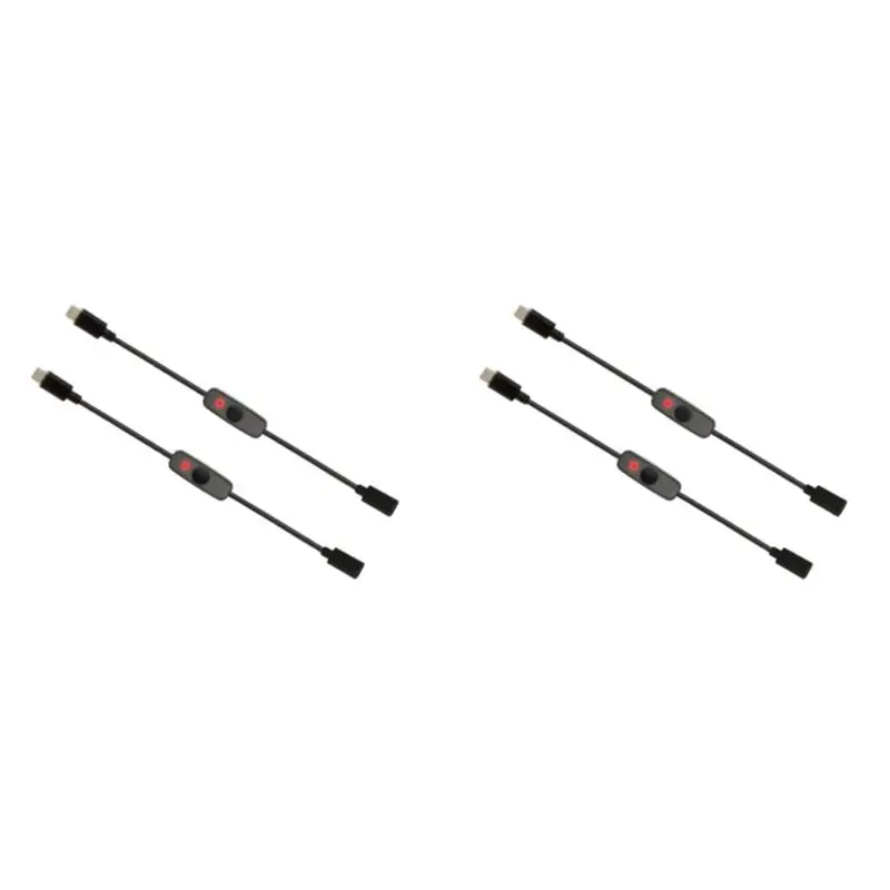Efficient Power Switch USB Type C With Indicator Light Male To Female USB-C Extension Cable Switch For Raspberry Pi 4B 4 Pcs