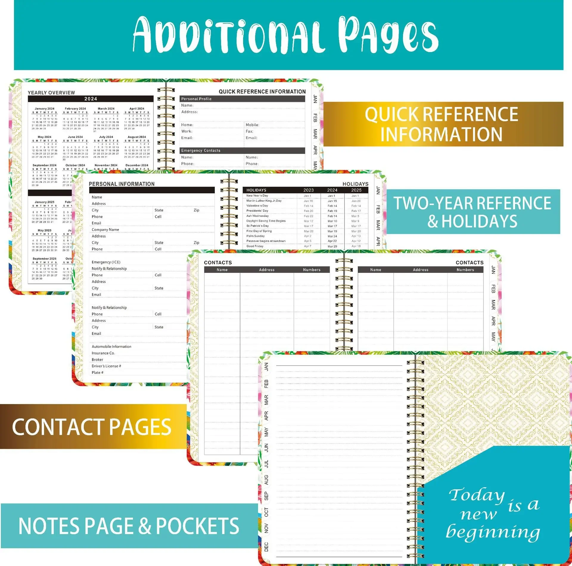 2024 A5 Engelse Planner Notebook Notitieblok Dagboek Wekelijkse Planner Agenda Schema 'S Briefpapier Kantoor Schoolbenodigdheden