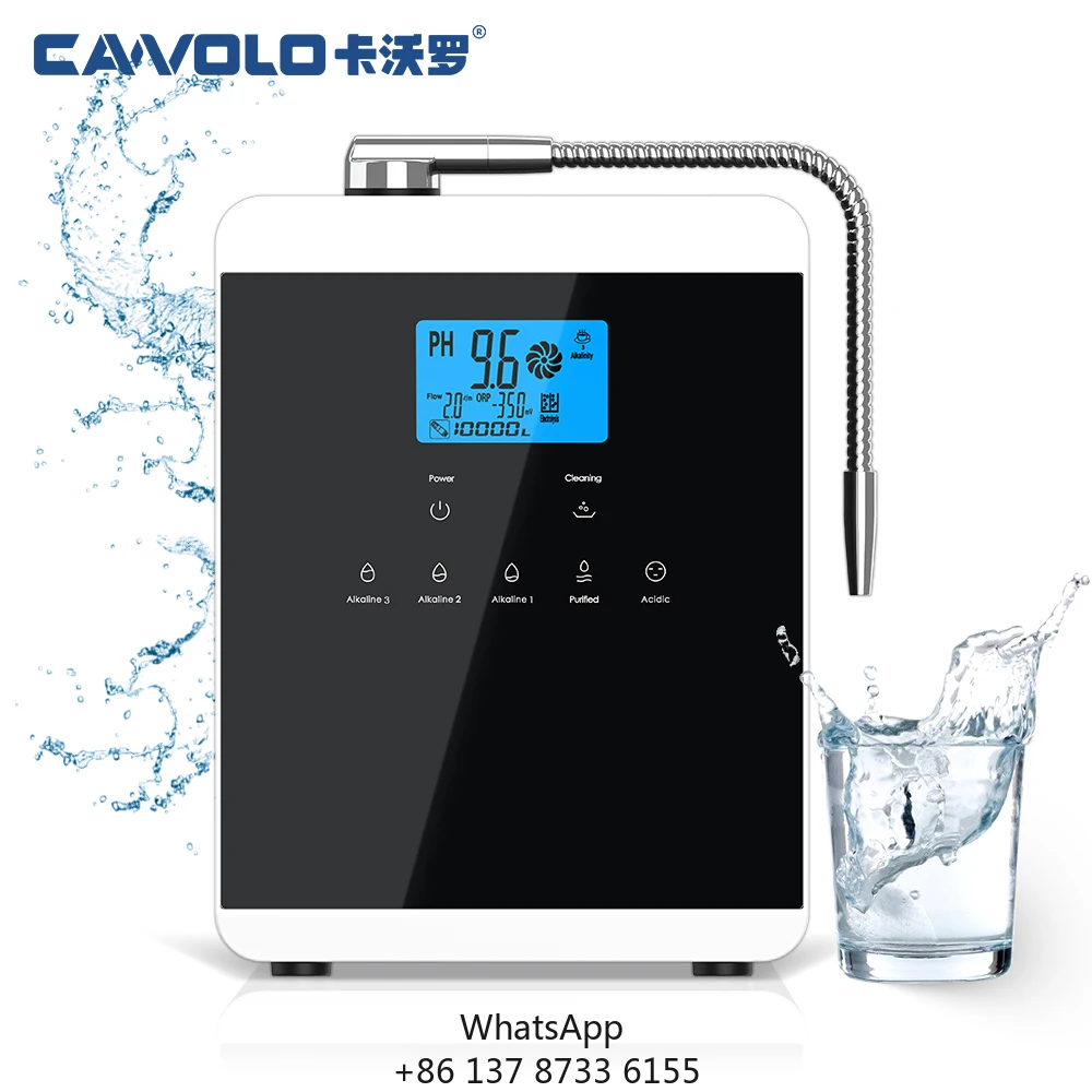 Cawolo 11 Plates Platinum Coating Alkaline Water Ionizer PH 4.5-10.5 Alkaline Water Machine Home Use Alkaline Water