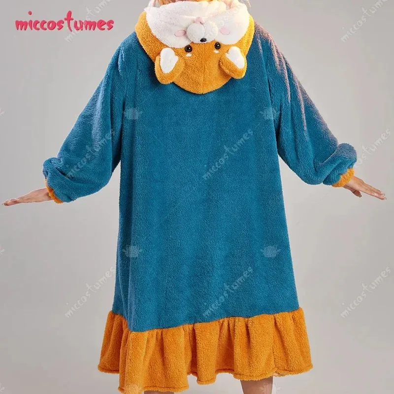 

Miccostumes Women's Gorou Derivative Fleece Hooded Robes Loungewear Kawaii Dog Cozy Winter Dressv;2,r'6;t.