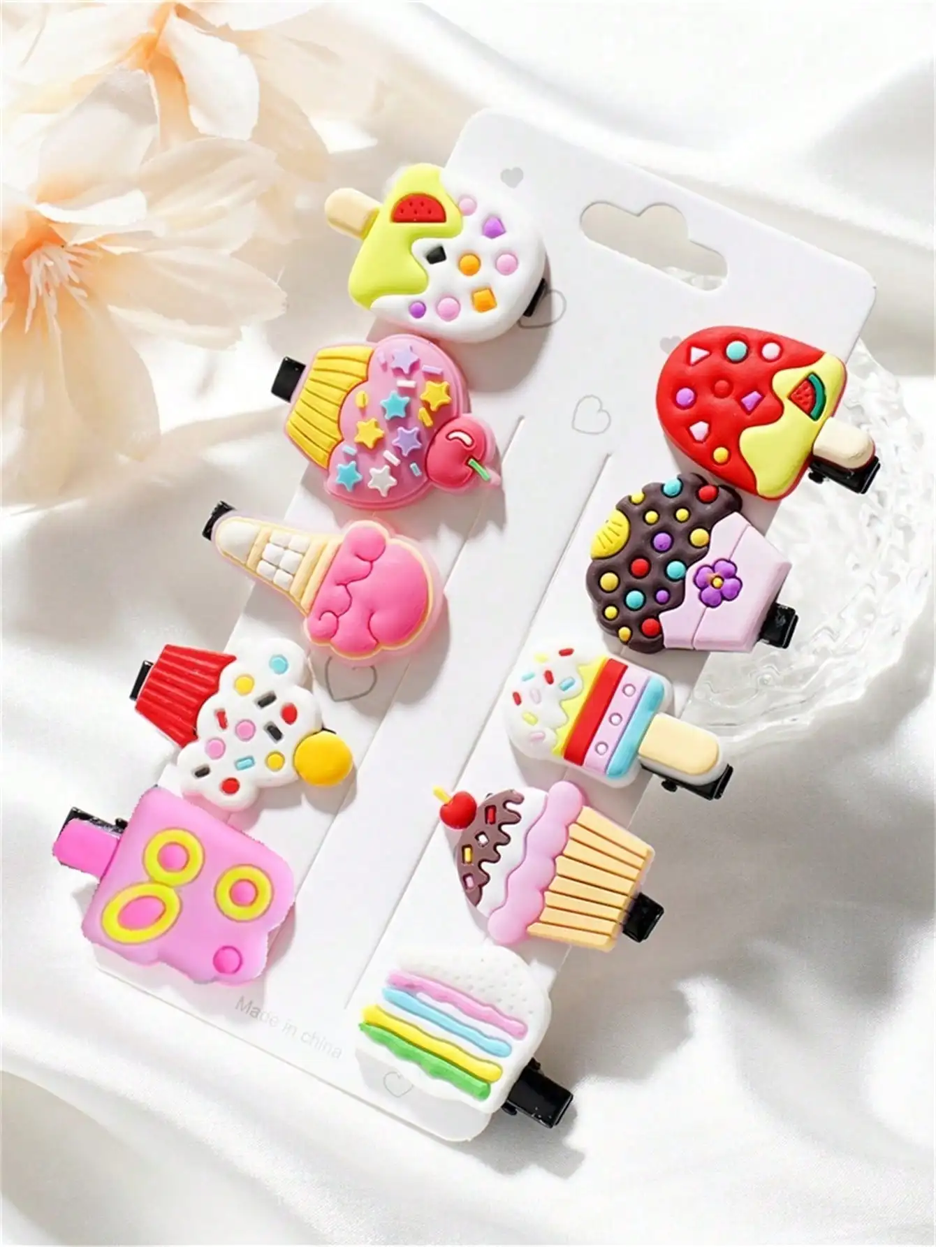 10 hair clips Summer new hair accessories Cute Ice cream Ice cream Clip bangs clip duck beak clip edge clip