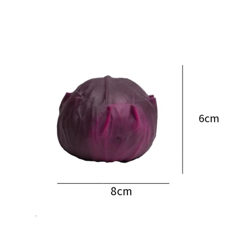 Realistic Crispy Purple Cabbage Hand Relax Shapable Vegetable Handmade Ball Cute Soft TPR Blocks Filled Squishy Adults