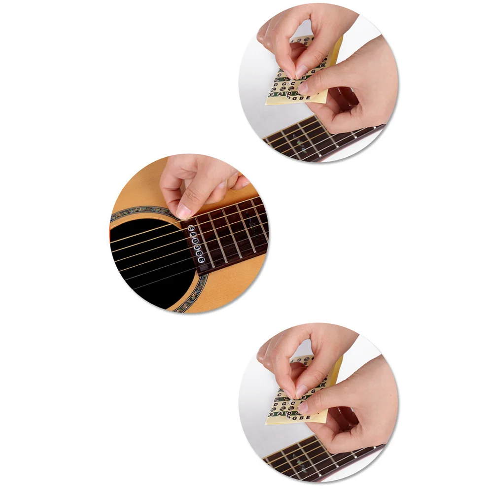 

10pcs Guitar Fretboard Sticker Transparent Notes Map For Acoustic Electric Guitar Learning Tool Fret Decals Labels Instrument