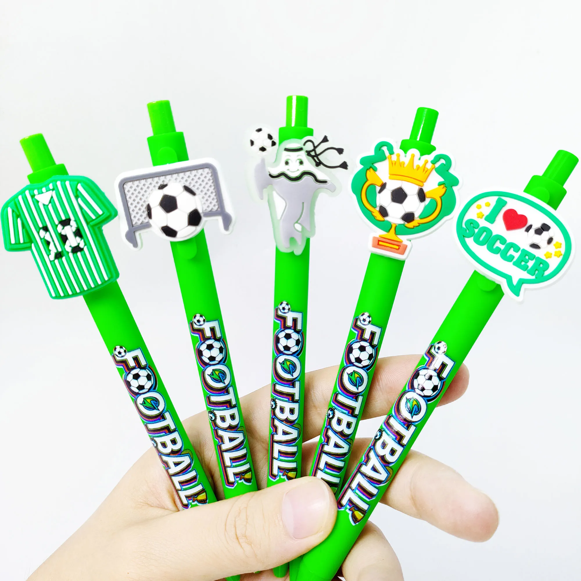 

14 шт./25 шт. зеленая шариковая ручка с футбольной тематикой, канцелярские принадлежности для обучения и офиса, подарочная ручка для соревнований.