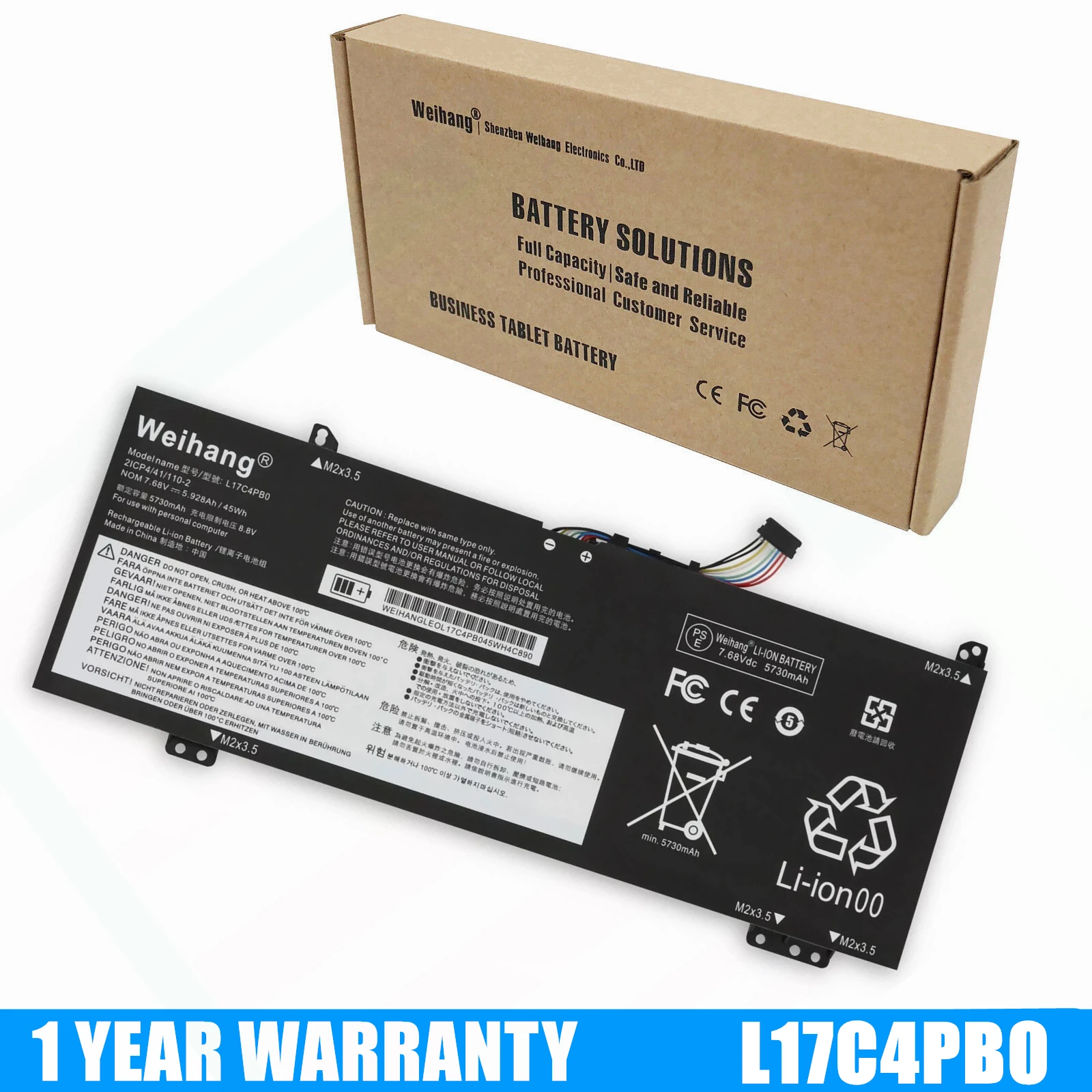 

New Battery L17C4PB0 L17M4PB0 L17C4PB2 For Lenovo Ideapad 530s-14IKB 530-14ARR 530s-15IKB FLEX 6-14ARR