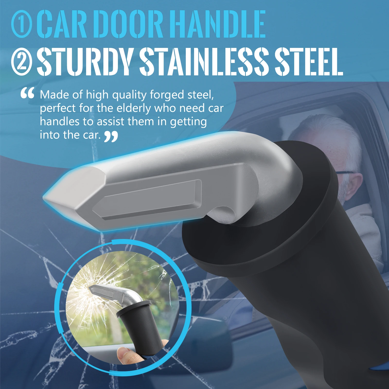 Winter Trip Car Door Assist Handle Portable Automotive Door Latch Handle Vehicle Door Grab Bar Stand Assist Suitable For Seniors