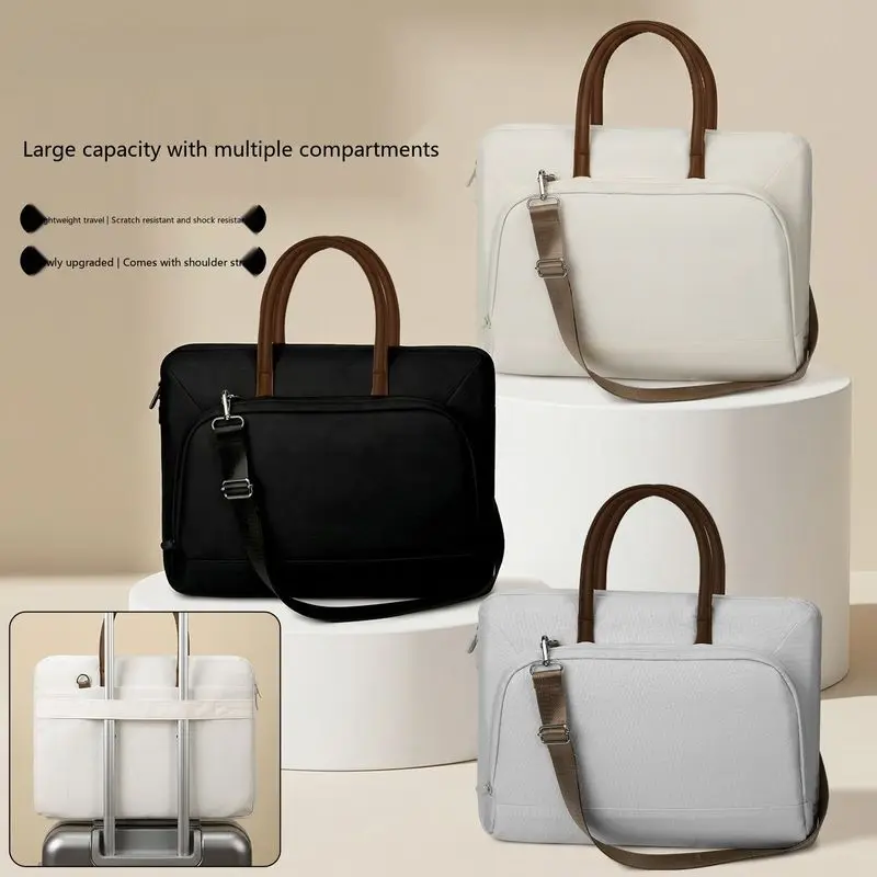 Versatile Laptop Handbag 14-16 Inch Oxford Cloth Briefcase with Shoulder Strap Travel