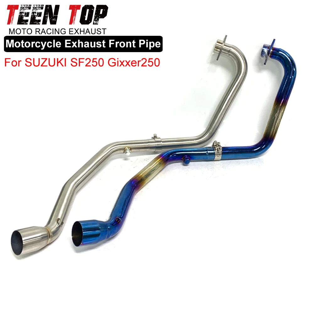 

Motorcycle Exhaust Stainless Steel Blue For Suzuki SF250 Gixxer250 Front Link Pipe Exhaust Elbow 51mm Moto Escape Tube SF250