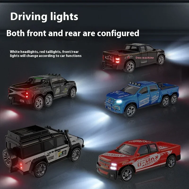 Mini Remote Control Car Toy With Light Adjustable Speed Belt Trailer Simulation Model Remote Control Alloy Car Drift Toy Gift