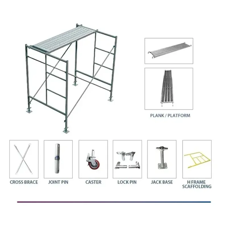 Galvanized Modular Frame Scaffolding Ladder Access Strong Support Safety Compliance for Exterior Workshop Outdoor Building