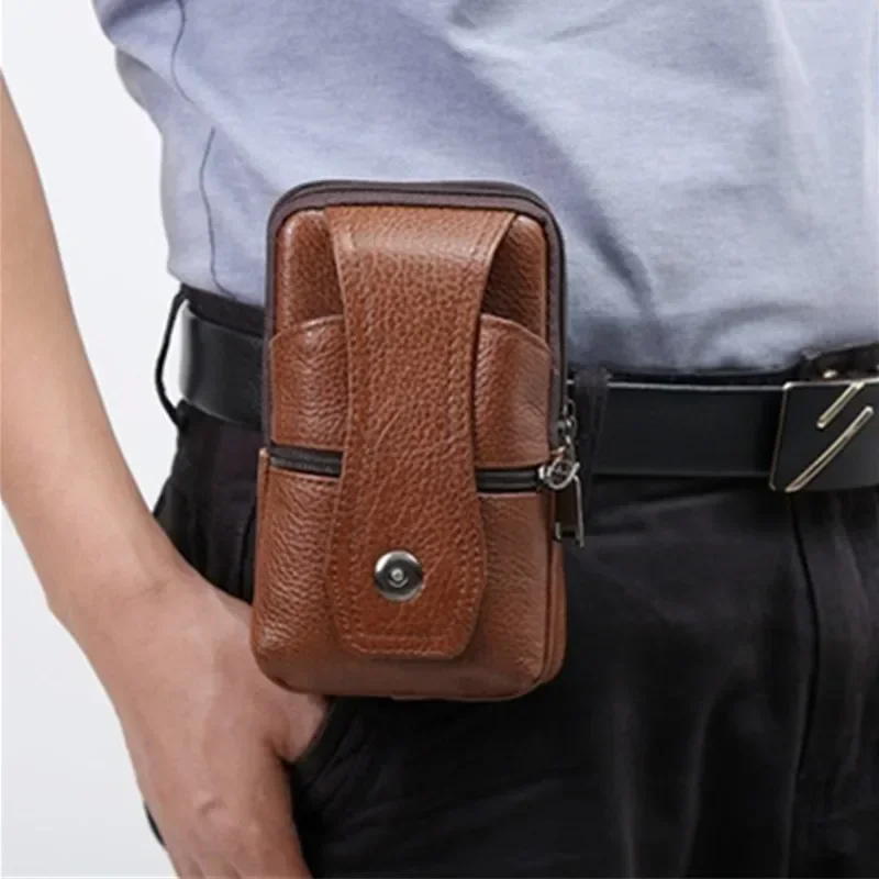 1pc Multifunctional Fanny Pack,Men\'s PU Leather Fanny Pack