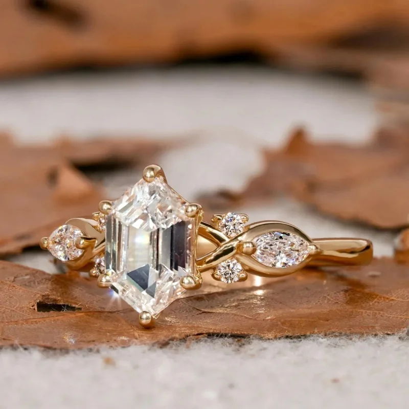 Huitan Damenring mit einfachem, vielseitigem Design für Hochzeit, charmantes Damen-Party-Accessoire mit glänzendem CZ, eleganter Verlobungsschmuck – Detail 7