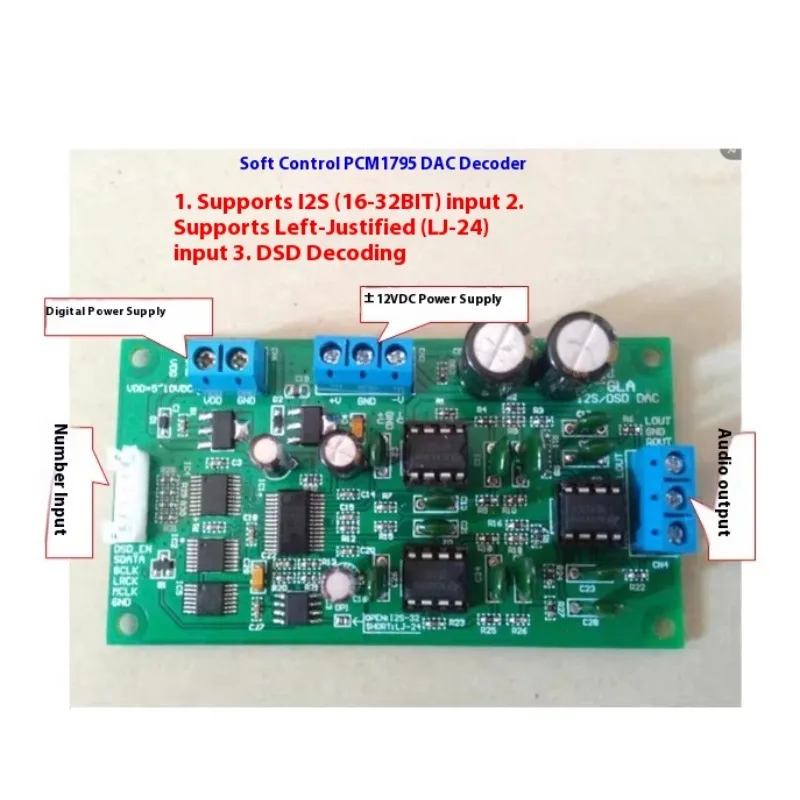 HIFI Soft Control PCM1795 I2S/DSD DAC Decoding Board