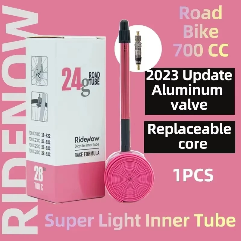 Ridenow Aluminum Valve Bike Inner Tube Super Light 700C Road Bicycle TPU Tire 65MM/ 85MM Length FV Super Light Tube 24g view 2