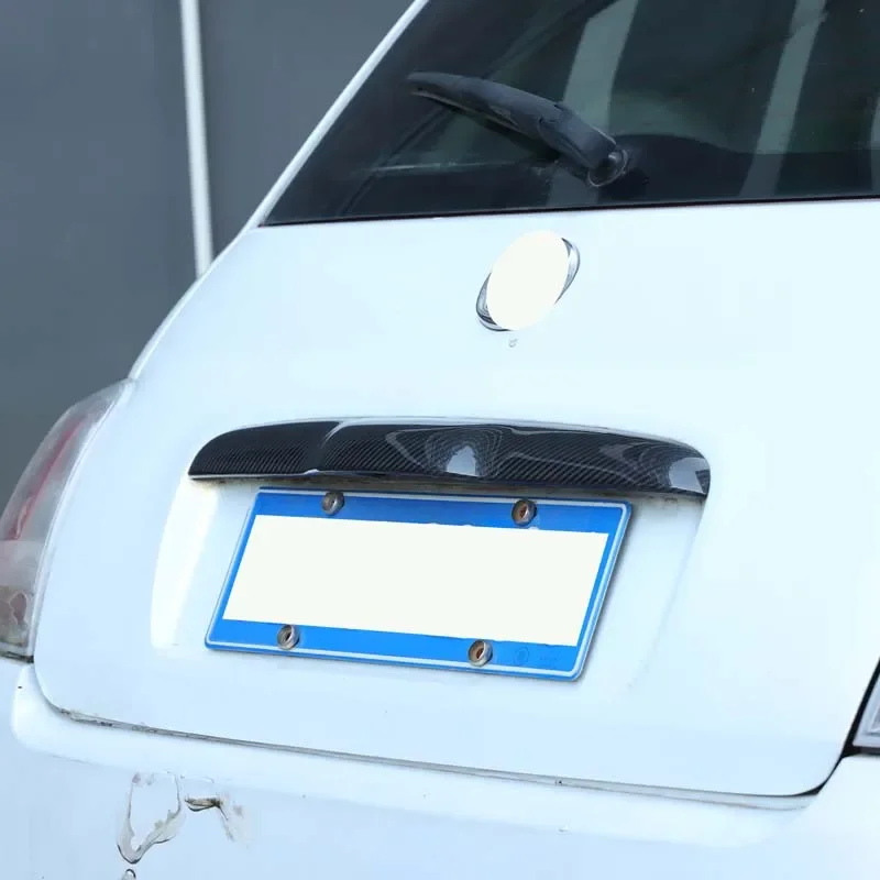 1Pcs Real carbon fiber For Fiat 500 2010-2026+ Car tailgate decorative strip sticker car exterior protection accessories