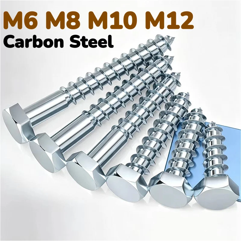 M6 M8 M10 M12 Zinc Plated Carbon Steel Full And Half Tooth External Hexagon Self Tapping Screws Outer Hex Self-tapping Screw