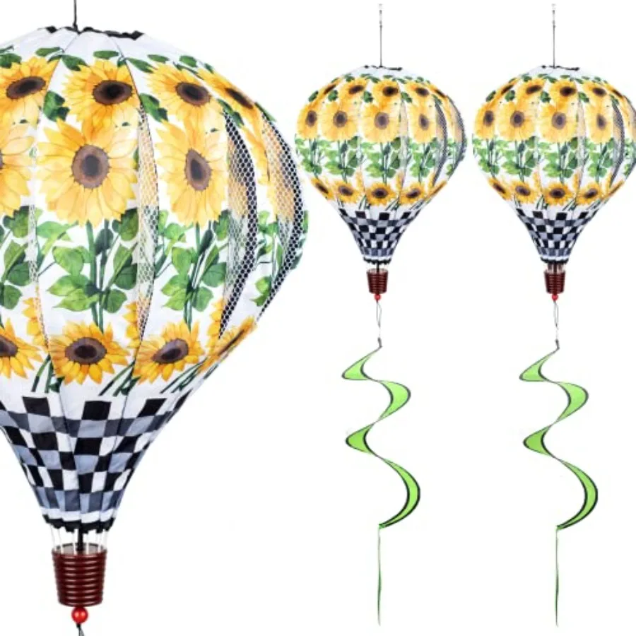 

Giant Sunflower Hot Air Balloon Garden Wind Spinners Large Pinwheels Whirligigs Windmill Toys for Yard Decor Lawn Decorations O