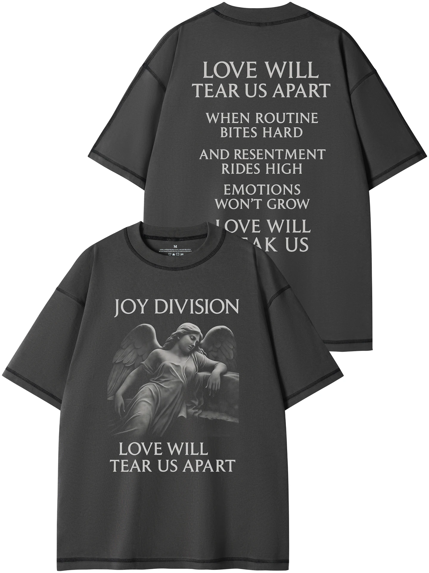 Joy Division Band Retro American Street Design Loose Fit round Neck Pure Cotton Rock Short Sleeve T-Shirt Breathable Youth Su...