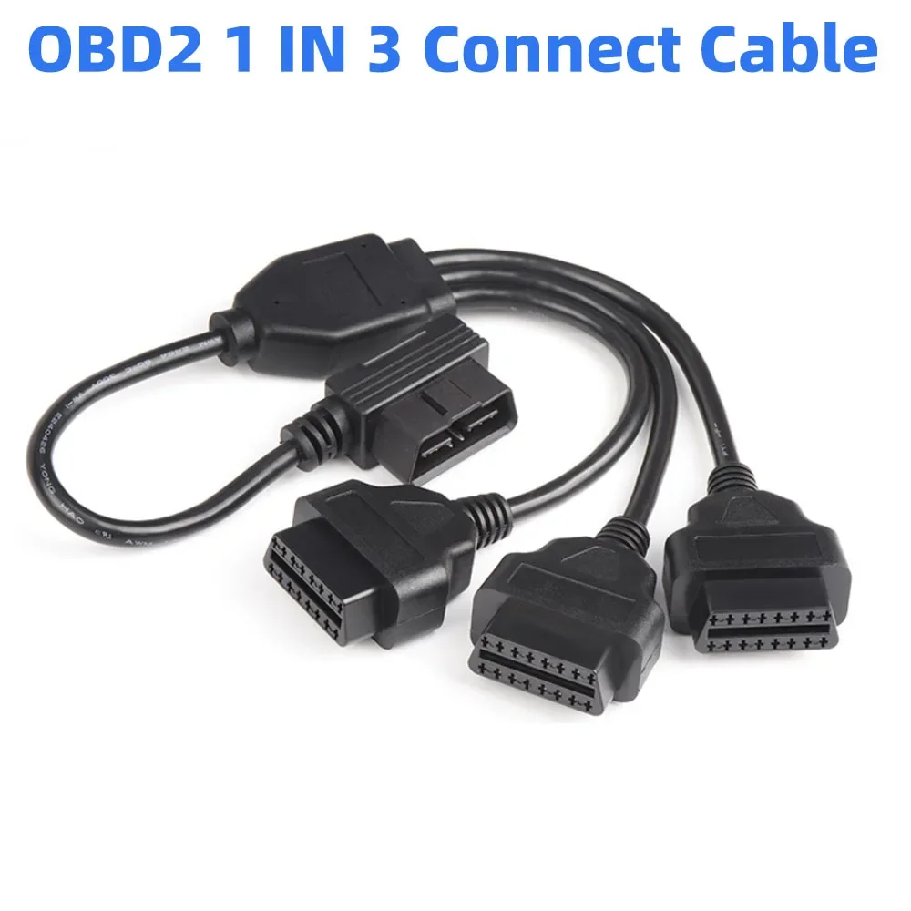 

50CM OBD2 Splitter Cable OBD2 Extend Cables 1 to 3 Converter Adapter 16pin OBDII Male to Female Extension Cord Connection CABLE