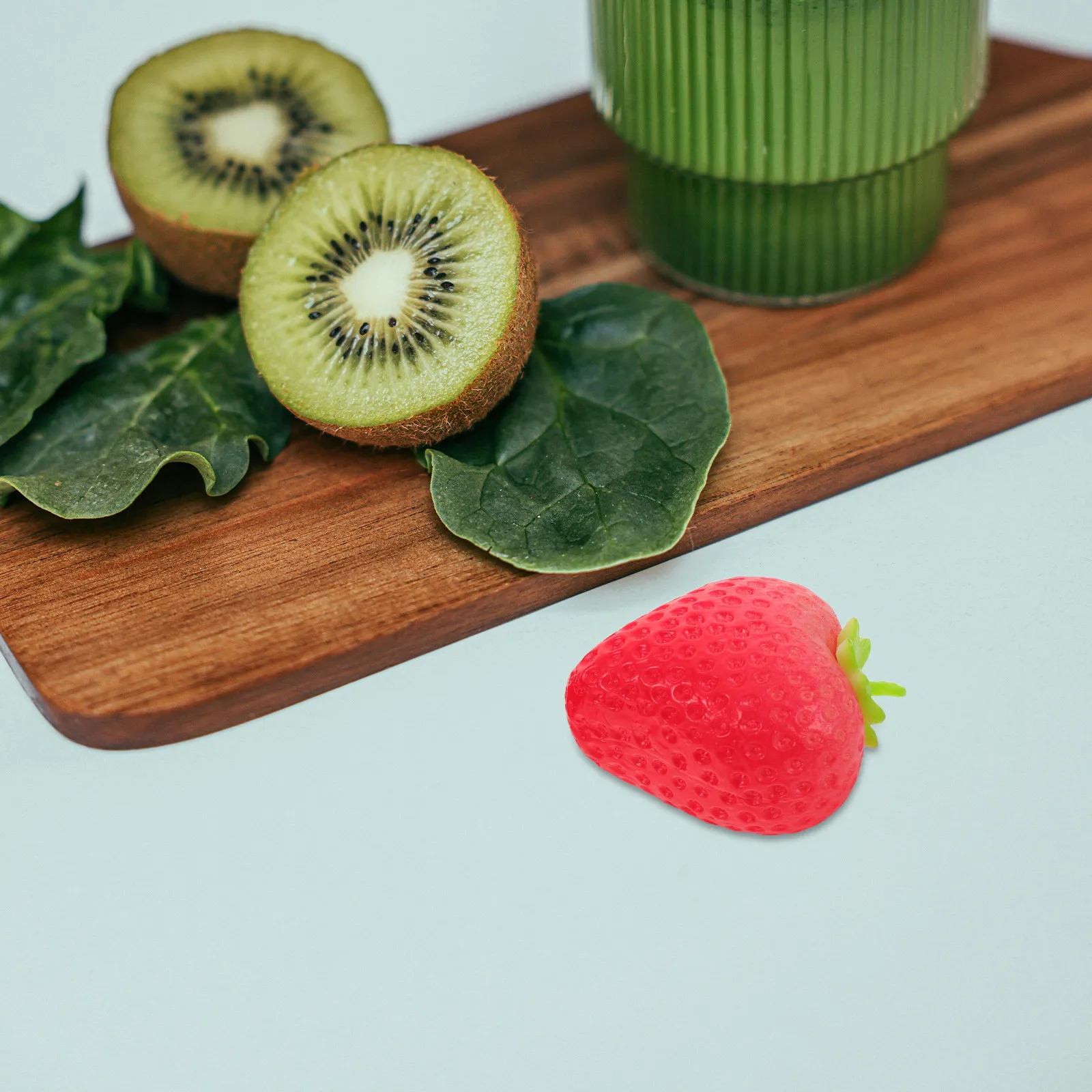 10pcs Realistic Artificial Red Strawberries for Photo Shoot, Tabletop Decoration, Faux Fruit Simulation
