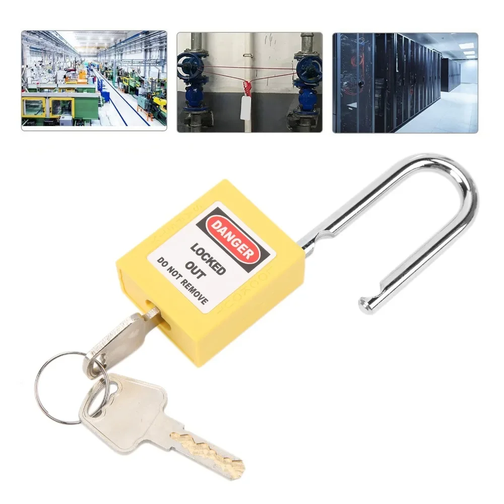 

Secure 38mm Safety Padlock Plastic Steel Safe LOTO Lock Durable Insulated Industrial Lock Workshop Use
