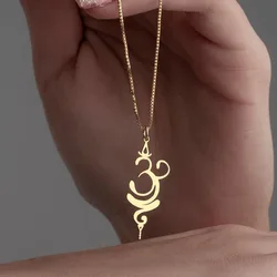 New Breathe Necklace Fashion Beautifully Spiritual Yoga Symbol Stainless Steel Pendant Necklace Thanksgiving Day Gift