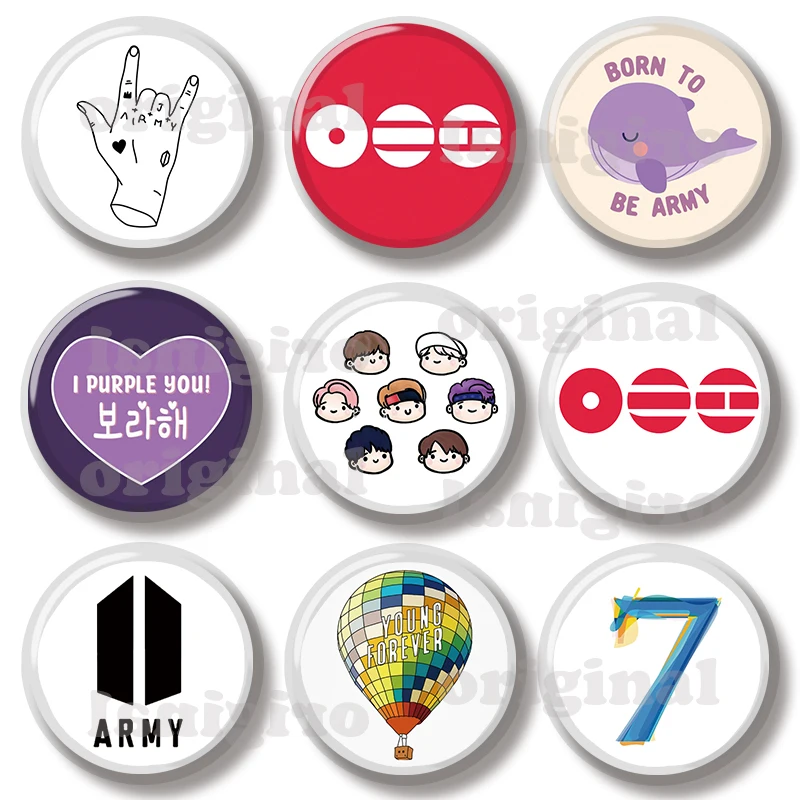 44MM I Purple You para Fãs de Kpop do Exército, Pin de Botão Macio, Joia, Emblema Criativo, Broche de Desenho Animado, Pin de Lapela, Decoração para Bolsa, Mochila e Chapéu