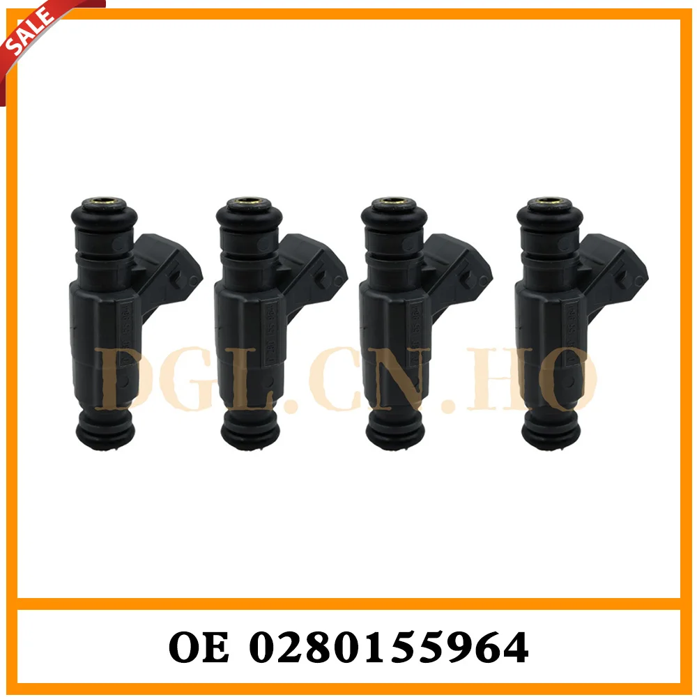 4PCS Fuel Injectors 0280155964 Suitable for Changhe Star, Wuling Sunshine, Baic K01, Hafei Mini 1.0L 465Q Engine, Suzuki Alto