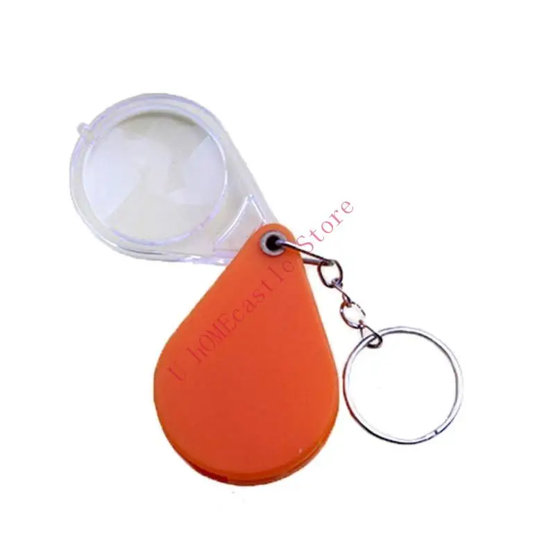 63HF for Key Chain 10x Glass Reading Standing Multifunctional Folding Glass with Chain Glass