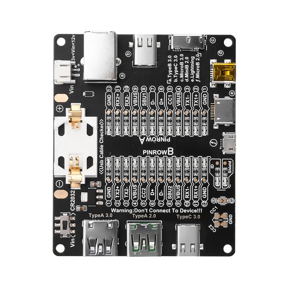 Data Cable Detection Board USB Cable Checker Type-C Micro A Type B Test Board Tool Short Circuit Switching For iOS Android