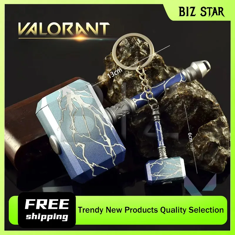 13cm/5.12in Valorant Melee Weapon Smite Hammer Game Periphery Metal Weapon Model Keychains Decoration Crafts Accessory Gift Toys