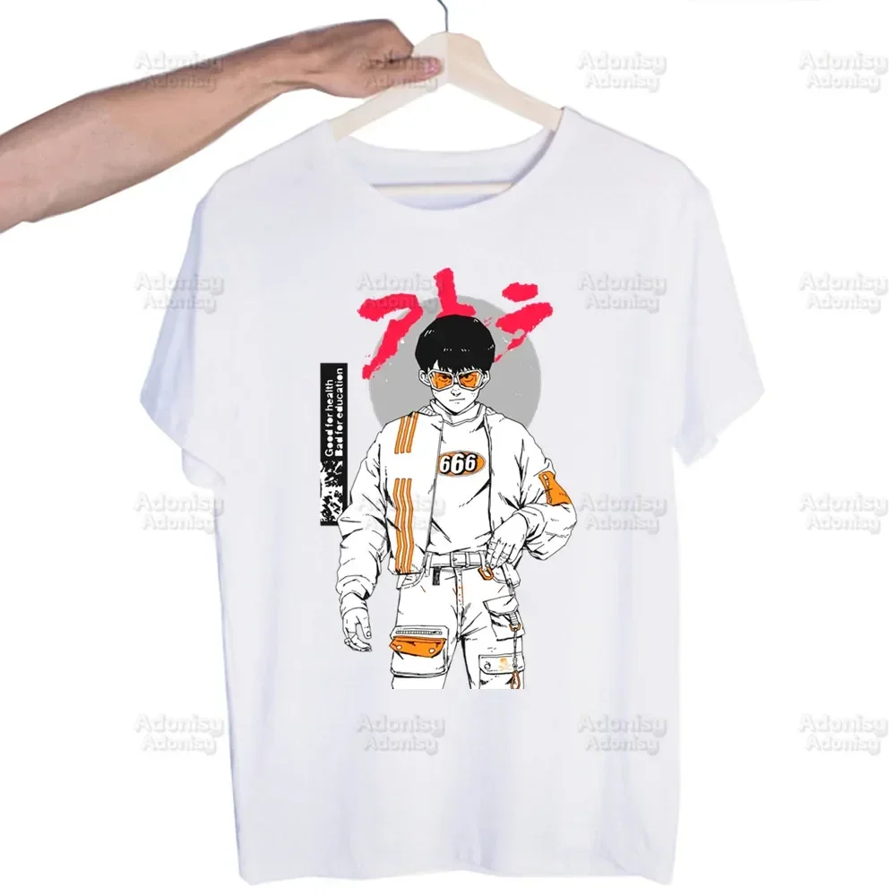 Akira Anime Harajuku Men Hip Hop Streetwear Print Kaneda Tokyo Manga T Shirt TShirts Short Sleeve Casual T-Shirt Tops Tees