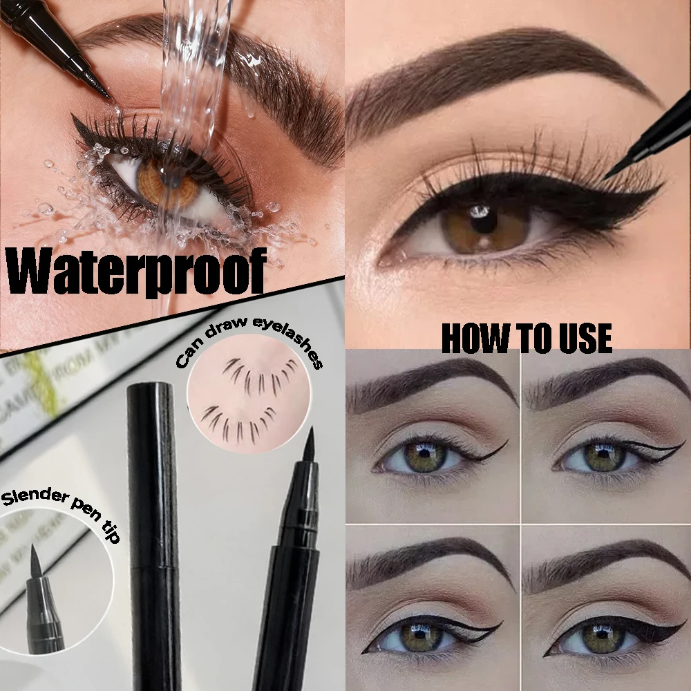 Wasserfester, mattierter, flüssiger Eyeliner |   Smoky Eye, einfach anzubringen, langlebig, schwarz
