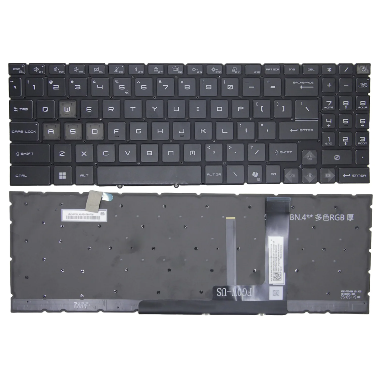 Teclado Retroiluminado 100% Novo para Notebook MSI VECTOR GP68HX 13V GP68 GE68 GP78 GE78HX MS-17S1 Katana15 Crosshair 15 B12U 16HX