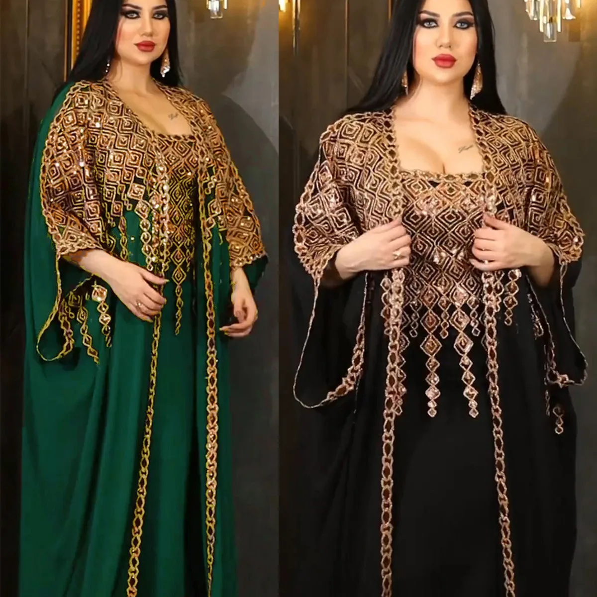 

Luxury Muslim women's long skirt, Arabian robe, abaya women's clothing, Middle Eastern new two-piece set dress muslim sets