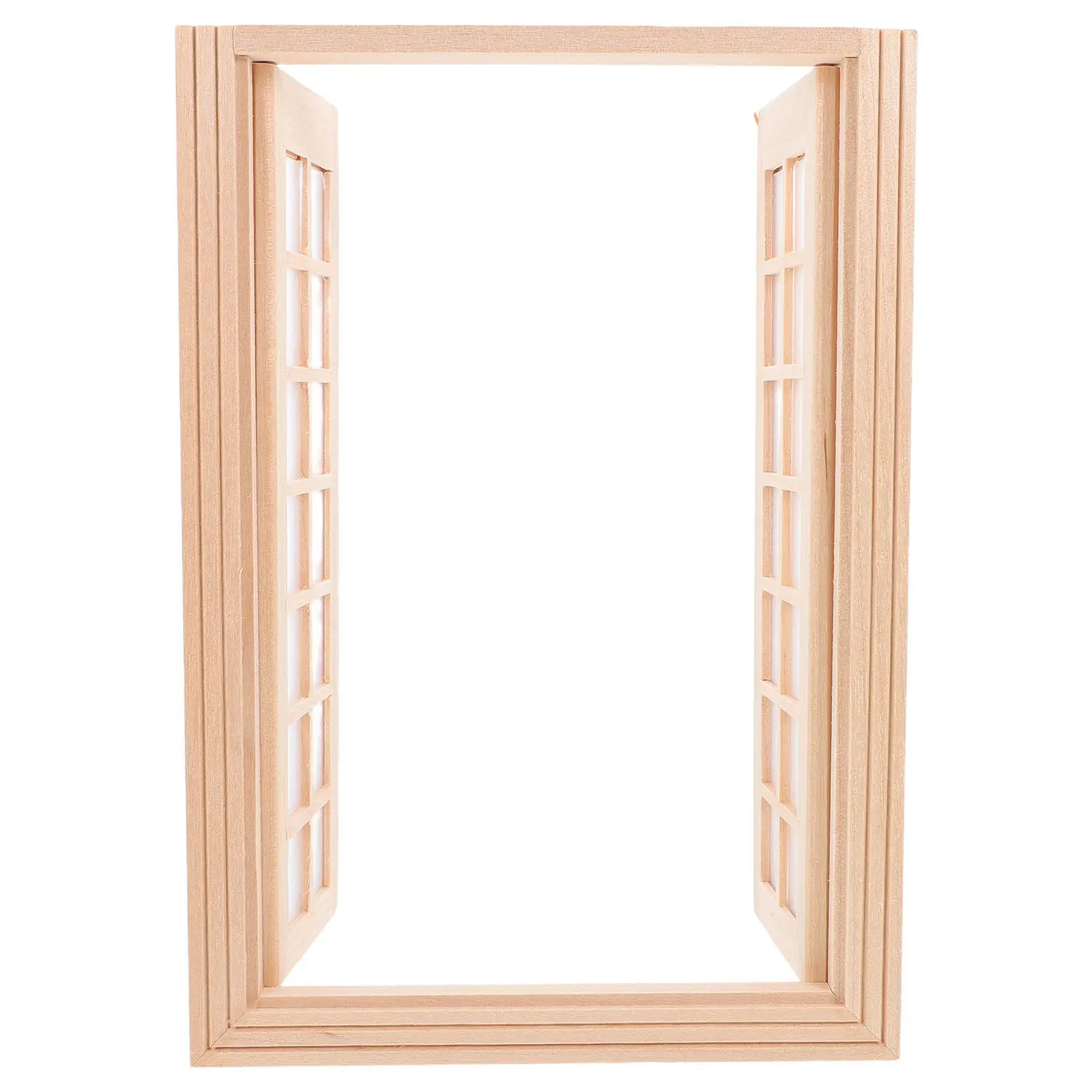 

Miniature Exterior for 1 12 Mini House 13 6 x 1 3 x 19 5cm Wooden Hinged Frame Door Trims Plastic Glass Protective Film Great