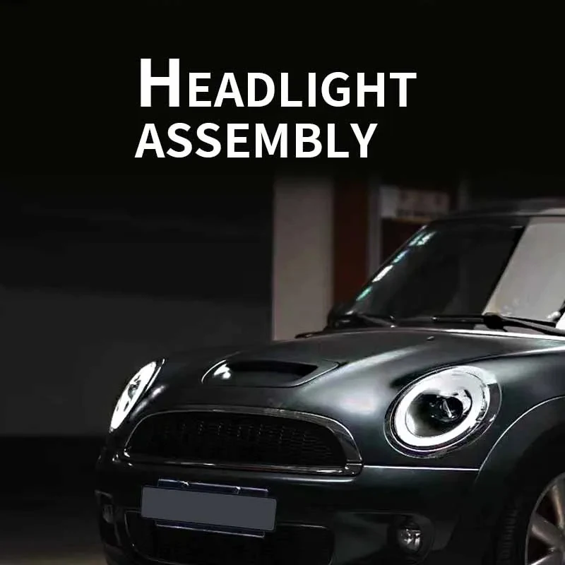 

fit for 2007-2013 BMW MINI Mini R56 headlight assembly retrofit light guide LED day running light lens Dynamic Turn Signal