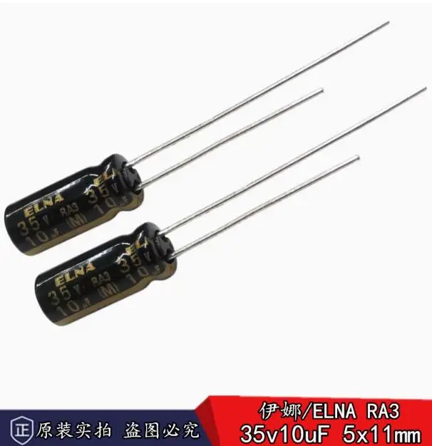 

30pcs/lot Original Japanese ELNA RA3 35v 10uF imported audio electrolytic capacitor 5 * 11mm free shipping