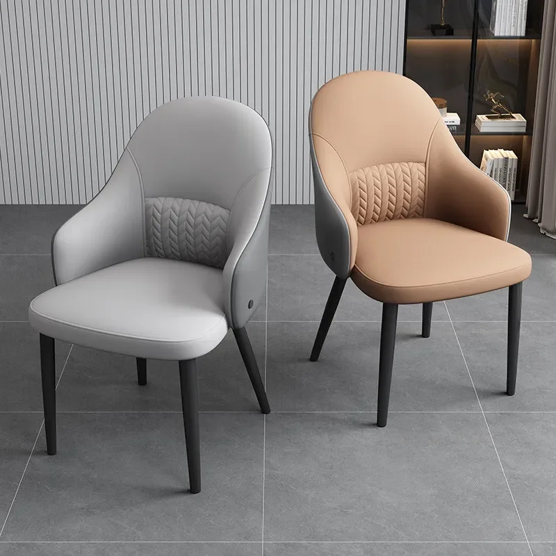 for Italian Light Chair Backrest Nordic Stool Simple Dining Chair Light Luxury Home Hotel Mahjong Restaurant Backrest
