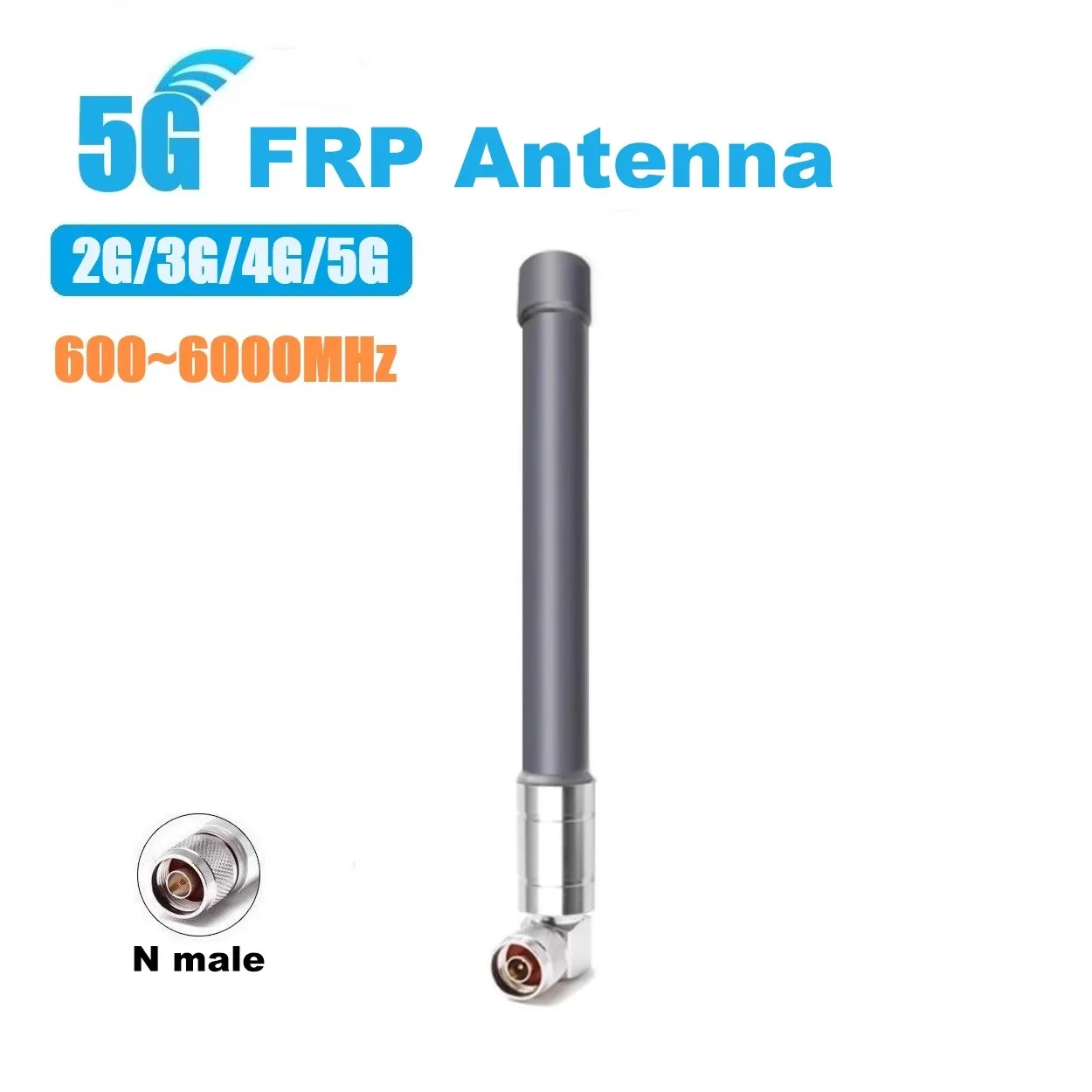 

1Pcs 5G Fiberglass Antenna FRP Omni Antenna 4G LTE 2.4Ghz N male Perpendicular 90 degree For WiFi Outdoor AP Base Waterproof