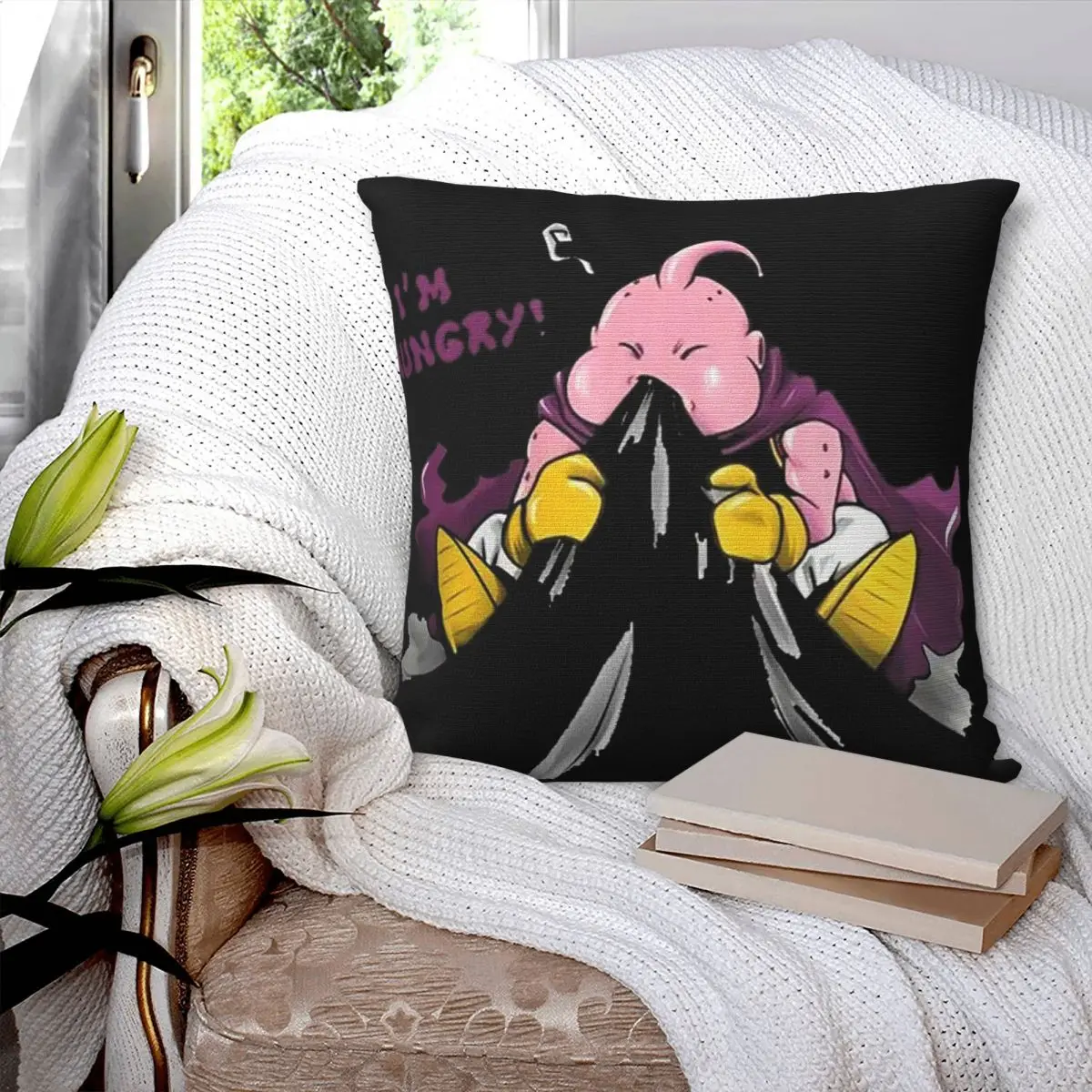 Majin Buu Hungry Cute Square Pillowcase Polyester Pillow Cover Velvet Cushion Decor Comfort Throw Pillow For Home Sofa