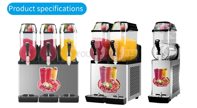 2025 Automatic 24L Frozen Snow Melting Machine Commercial Juicer Drink Mud  Double tank Ice Slush Making Machine
