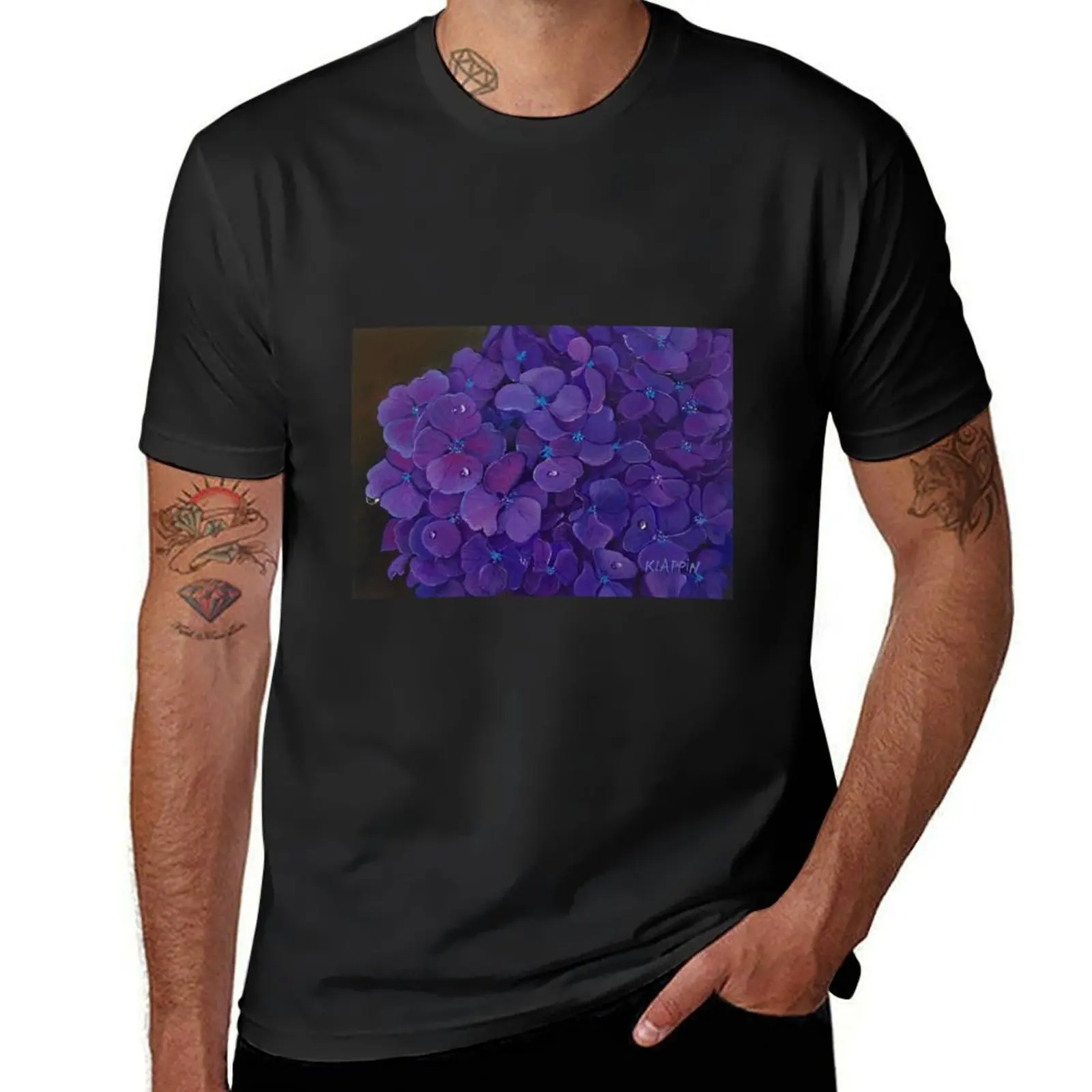 Hydrangeas T-Shirt Short sleeve tee anime black t-shirts for men