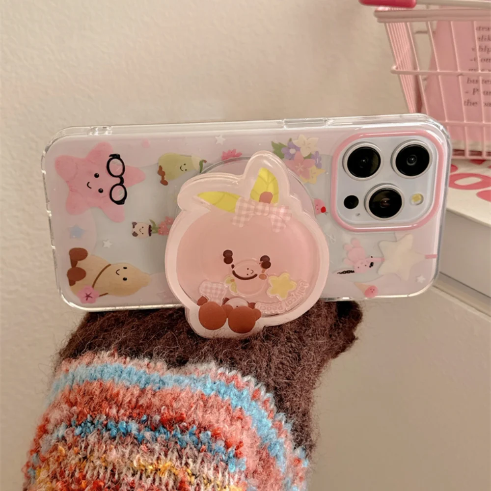 

Soporte De Melocotón Con Arena Movediza Para Griptok Grip Tok Accesorios Universales Soporte Para Teléfono Dibujos Animados De