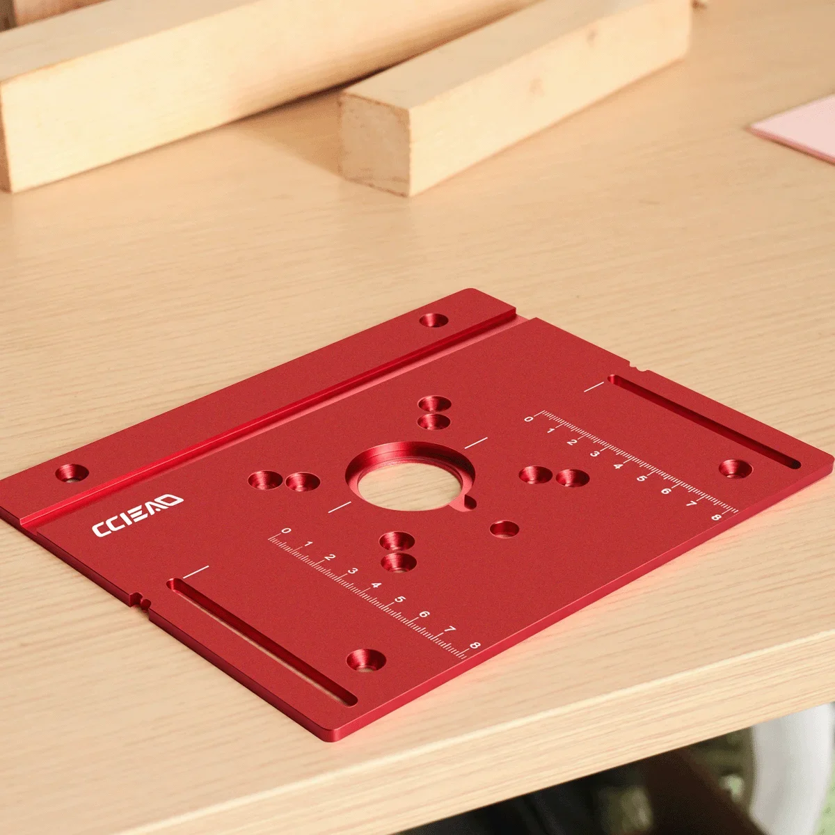 Aluminium-Router-Hebebasis mit Router-Tisch-Einlegeplatte, einstellbares Präzisions-Router-Hebesystem für Holzbearbeitungstische – Detail 5