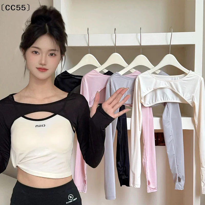 

Шарф-накидка из ледяного шелка с защитой от солнца и ультрафиолета, перчатки-манжеты для занятий спортом на открытом воздухе, гольфа, бега, рыбалки, с длинными рукавами〔CC55〕