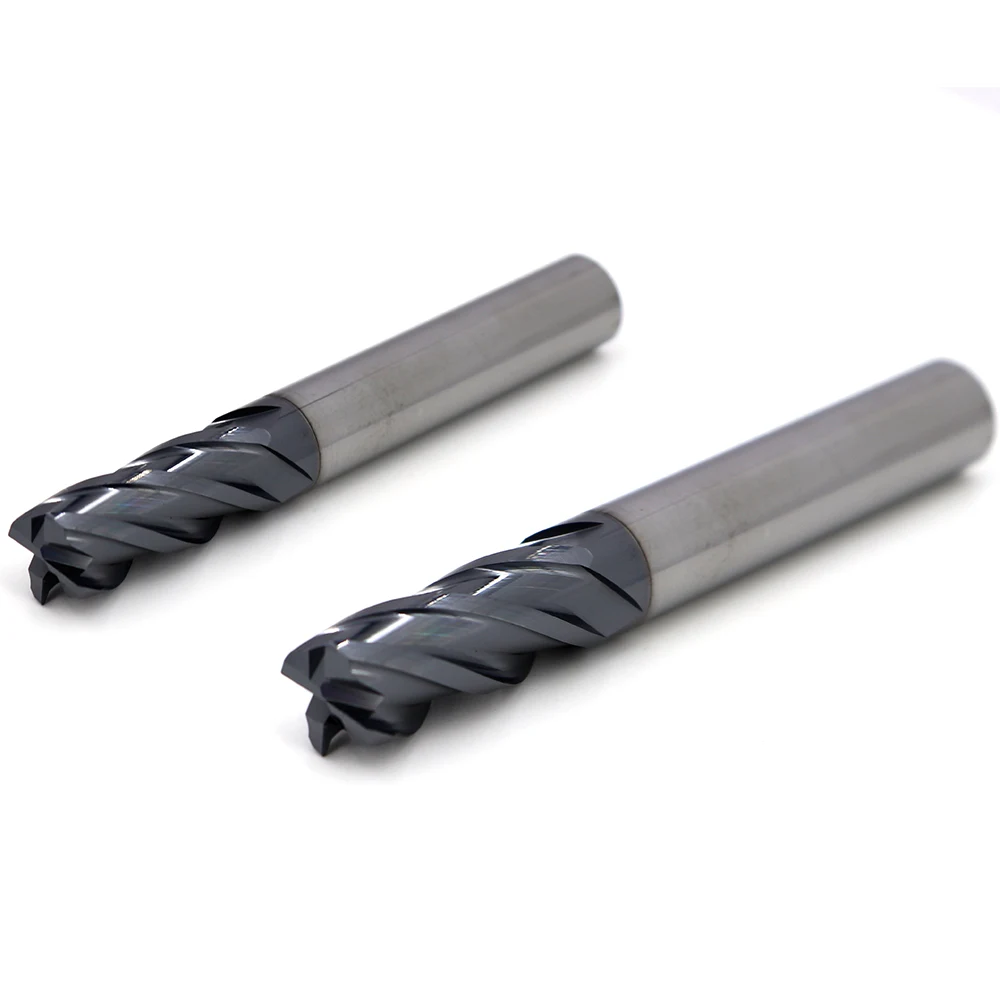 VACK HRC60 Corner Radius End Mill CNC R Bullnose Milling Cutter Tungsten Carbide Steel Endmill Metal Router Bit 4 Flutes R0.5 R1