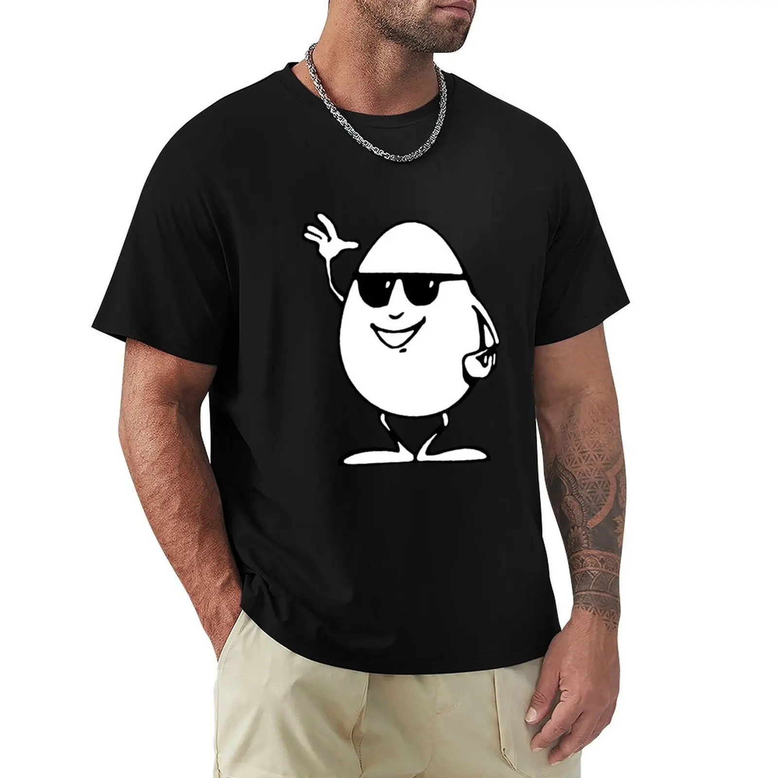 Black Funny Little Fella T-Shirt Soft Cotton Print T-Shirt