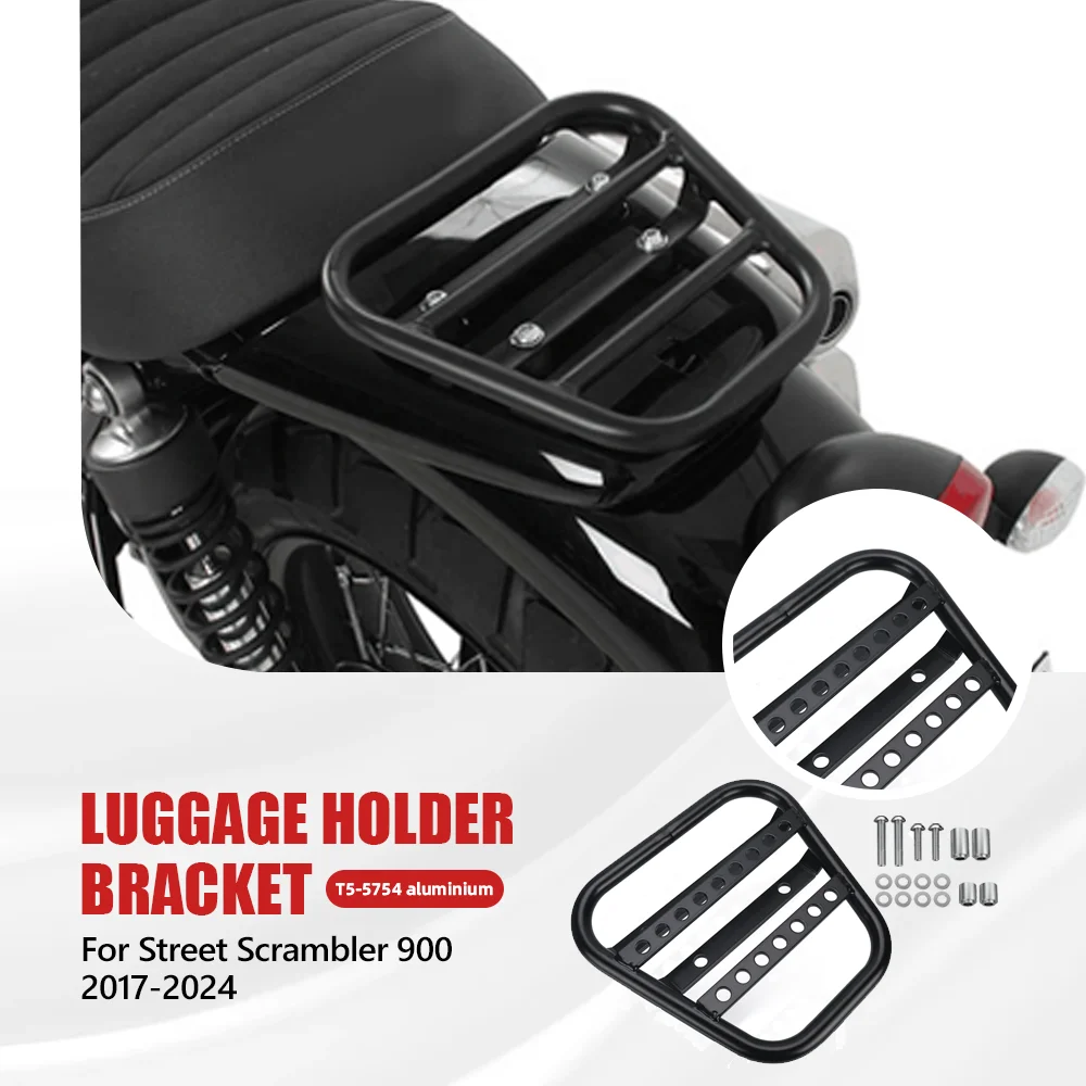 Rear Carrier Luggage Rack For Street Scrambler 900 Tailbox Fixer Holder 2017-2018-2019-2020-2021-2022-2023-2024 Cargo Tailrack