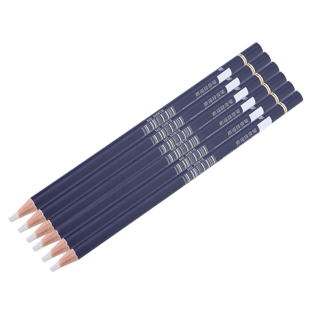6PCS White Highlight Tone Sketch Tortillon Matte Erasing Effect Pen-style Form Charcoal Pencil Corrector Fine Detail Removal